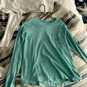 A teal long sleeve vineyard vines T shirt
